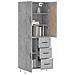 Credenza Grigio Cemento 69,5x34x180 Cm In Legno Multistrato - Foto miniatura 3