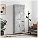 Credenza Grigio Cemento 69,5x34x180 Cm In Legno Multistrato - Foto miniatura 1