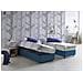 Letto Singolo Asia, Letto Contenitore Con Rivestimento In Tessuto, 100% Made In Italy, Apertura Frontale, Adatto Per Materasso Cm 80x190, Blu - Foto miniatura 1