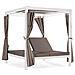 Gazebo Letto Da Giardino 200x150 Cm Struttura In Alluminio Con Schienale Regolabile E Tende Perimetrali Frangivista Luxury - White - Foto miniatura 1