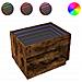 Tavolino Da Salotto Con Led Infinity Rovere Fumo 70x50x50 Cm - Foto miniatura 2