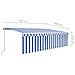 Lusso Casadino -  Tenda Da Sole Retrattile Manuale Con Parasole 5x3m Blu E Bianco - Foto miniatura 6