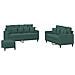 Set di Divani 3 pz con Cuscini Verde scuro in Velluto - Foto miniatura 1