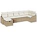 Set da Giardino in 7 Pezzi con Cuscini Beige in Rattan Polimerico - Foto miniatura 1