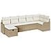 Set Divano da Giardino  7 Pezzi con Cuscini Beige in Polyrattan, Divano da Giardino 2 Posti  con Cuscini Beige in Polyrattan - Foto miniatura 1