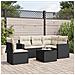 Set Divano da Giardino 6 pz con Cuscini Nero in Polyrattan - Foto miniatura 2