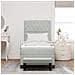 Letto Box Spring con Materasso e Panchina Grigio Chiaro 100x200 cm Velluto - Foto miniatura 5
