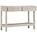 Tavolo Consolle Bianco 110x35x75cm Legno Massello di Mango - Foto miniatura 5
