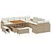 Set Divano da Giardino con cuscino 13 pcs Beige Poly Rattan - Foto miniatura 1
