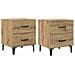 Armadietto per letto 2 pcs rovere artigianale 40 x 35 x 47,5 cm - Foto miniatura 1