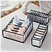Set Di 3 Organizer Pieghevoli Per Cassetti - Scatole Portaoggetti In Rete E Tessuto Non Tessuto - Foto miniatura 4