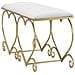 Panca Heart Crema E Gold - 105 X 37,5 X H 51,5 Cm - Foto miniatura 2
