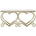 Panca Heart Crema E Gold - 105 X 37,5 X H 51,5 Cm - Foto miniatura 3
