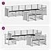 Set di divani da esterno 8 pcs Bianco 306 x 128,5 x 73 cm - Foto miniatura 6
