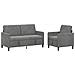 Set di Divani con Storage 2 pz Grigio Scuro Poliestere - Foto miniatura 1