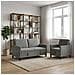 Set di Divani con Storage 2 pz Grigio Scuro Poliestere - Foto miniatura 6