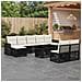 Set Divano da Giardino 10 pz Nero e Bianco Crema polyrattan - Foto miniatura 2