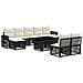 Set Divano da Giardino 10 pz Nero e Bianco Crema polyrattan - Foto miniatura 1
