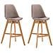 2 Sgabelli Design Cannes in Tessuto - Sgabelli Bar in Legno di Quercia - Sedie Cucina con Poggiapiedi e Schienale I Sedie Alte Bar H 76cm Tortora Natura - Foto miniatura 1