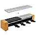 Chef-grill rac-600w corippo Raclette Antiaderente E Piastra Naturale (pietra Calda) Per 4 Persone, 600 W, Design In Legno - Foto miniatura 4