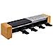 Chef-grill rac-600w corippo Raclette Antiaderente E Piastra Naturale (pietra Calda) Per 4 Persone, 600 W, Design In Legno - Foto miniatura 5