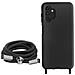 Cover Semirigida Per Samsung Galaxy A13 4g Cordino Nylon Intrecciato 80 Cm Nera - Foto miniatura 4