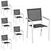 Set Di 6 Sedie In Alluminio Bianco - Textilene Grigio - Foto miniatura 10
