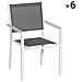 Set Di 6 Sedie In Alluminio Bianco - Textilene Grigio - Foto miniatura 11