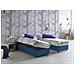 Letto Singolo Amelia, Letto Contenitore Con Rivestimento In Tessuto, 100% Made In Italy, Apertura Frontale, Con Materasso Cm 80x190 Incluso, Blu - Foto miniatura 1