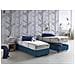 Letto Singolo Amelia, Letto Contenitore Con Rivestimento In Tessuto, 100% Made In Italy, Apertura Frontale, Con Materasso Cm 80x190 Incluso, Blu - Foto miniatura 2