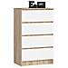 Cassettiera K60, 4 cassetti, 60x40x99 cm, Colore Sonoma Quercia e Bianco - Foto miniatura 1