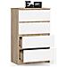 Cassettiera K60, 4 cassetti, 60x40x99 cm, Colore Sonoma Quercia e Bianco - Foto miniatura 2