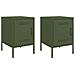 Comodini 2 Pz Verde Oliva 36x39x50,5 Cm In Acciaio - Foto miniatura 1