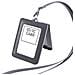 Porta Badge In Vera Pelle Con Laccio Grey - Foto miniatura 1