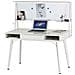 Scrivania con Lavagna Magnetica Cassetto Tavolo Porta PC Computer Legno Bianco - Foto miniatura 1