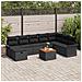 Set di Sofà da Giardino 9 Pezzi con Cuscini Nero Polyrattan - Foto miniatura 2