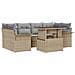 Set Divano da Giardino  7 Pezzi con Cuscini Beige in Rattan e Poliestere, Divano da Giardino 2 Posti  con Ripostiglio e Cuscini Beige in Rattan - Foto miniatura 1