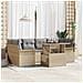Set Divano da Giardino  7 Pezzi con Cuscini Beige in Rattan e Poliestere, Divano da Giardino 2 Posti  con Ripostiglio e Cuscini Beige in Rattan - Foto miniatura 2