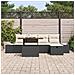 Set Divano da Giardino 6 Pezzi con Cuscini Neri Polyrattan - Foto miniatura 3