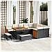 Set Divano Giardino  12 Pezzi con Cuscini Nero Rattan Polietilene Acacia, Set da Pranzo Giardino  3 Pezzi con Cuscini Nero Rattan Polietilene Acacia - Foto miniatura 2