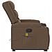 Poltrona Alzapersona Massaggiante Reclinabile Marrone Tessuto - Foto miniatura 7