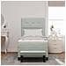 Letto Box Spring con Materasso e Panchina Grigio Chiaro 100x200 cm Velour - Foto miniatura 5