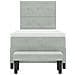 Letto Box Spring con Materasso e Panchina Grigio Chiaro 100x200 cm Velour - Foto miniatura 9
