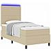 Letto a molle Grigio chiaro e bianco 203 x 100 x 128 cm - Foto miniatura 3