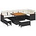 Set Divano da Giardino con cuscino 9 pcs Nero Poly Rattan - Foto miniatura 1