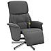 Poltrona Reclinabile Massaggio Poggiapiedi Grigio Scuro Tessuto - Foto miniatura 3