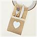 Set Di 10 Portaposate In Iuta Con Cuore Bianco - Decorazione Tavola Per Natale E Matrimonio - Foto miniatura 2