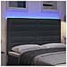 Testiera LED con testiera Grigio scuro 144 cm Poliestere - Foto miniatura 4