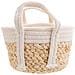 Cesto In Corda Intrecciata Bianca 32x21x12h - Foto miniatura 4