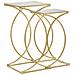 Coppia Tavolinetti Simply Quadrati In Ferro, Mdf E Specchio Gold - 35 X H 70 E 30 X H 60 Cm - Foto miniatura 1
